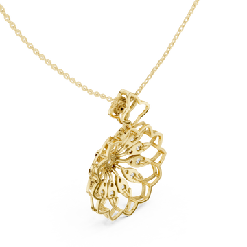 Gold Starlet Embrace Floral Pendant Necklace Right View
