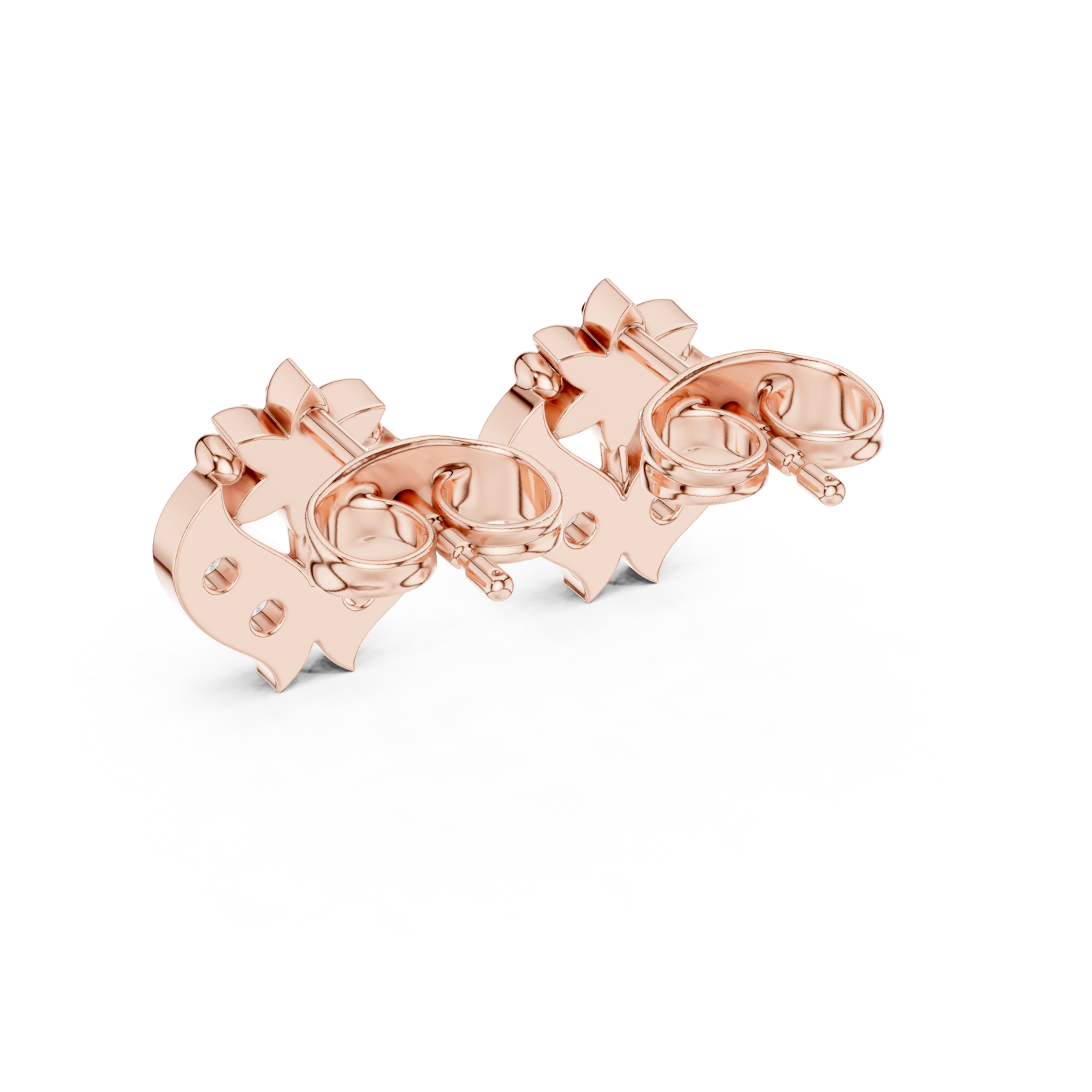  Rose Gold Celestial Harmony Cluster Earrings Side View