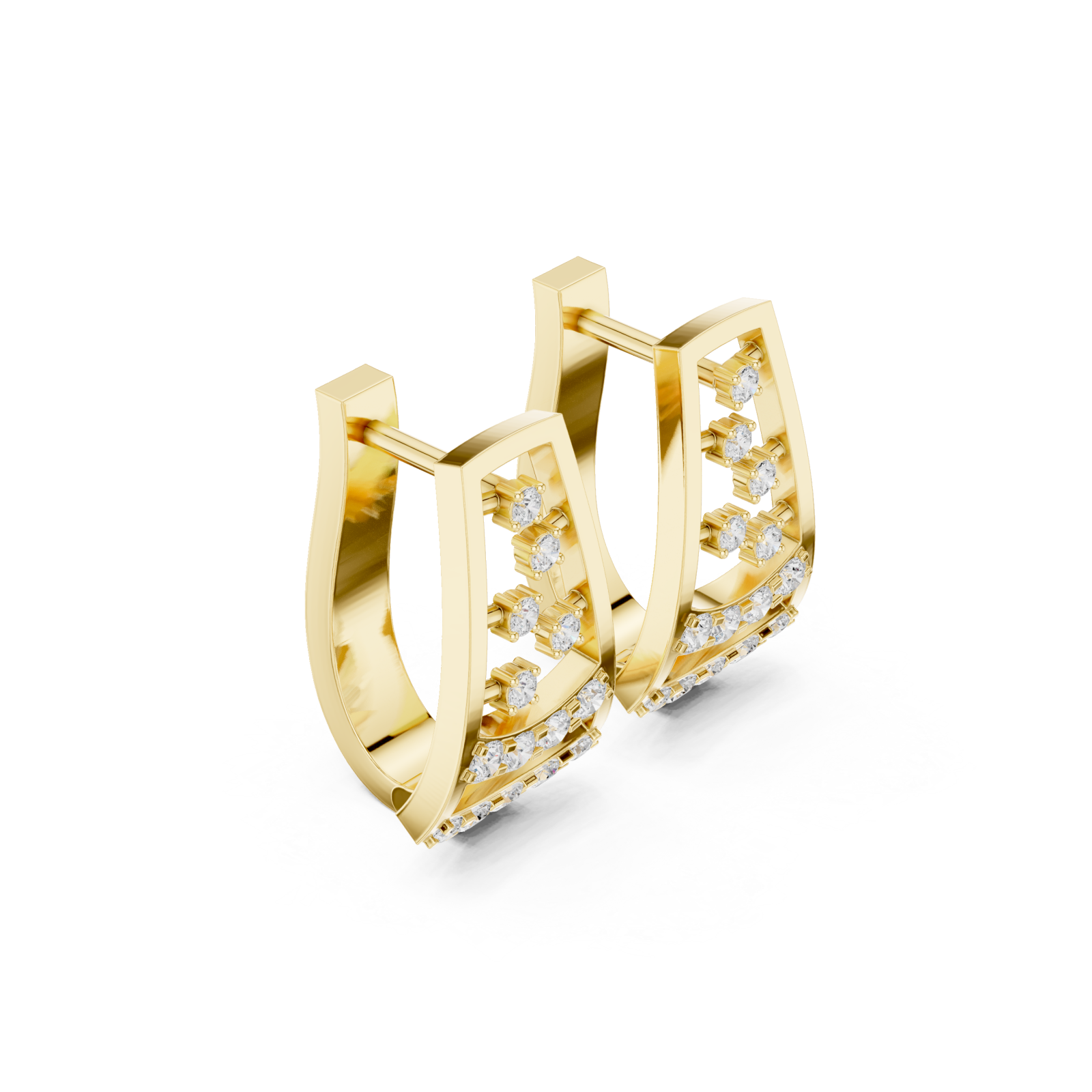  Gold Celestial Harmony Cluster Earrings Left View