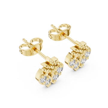 Gold Celestial Harmony Cluster Earrings Right View