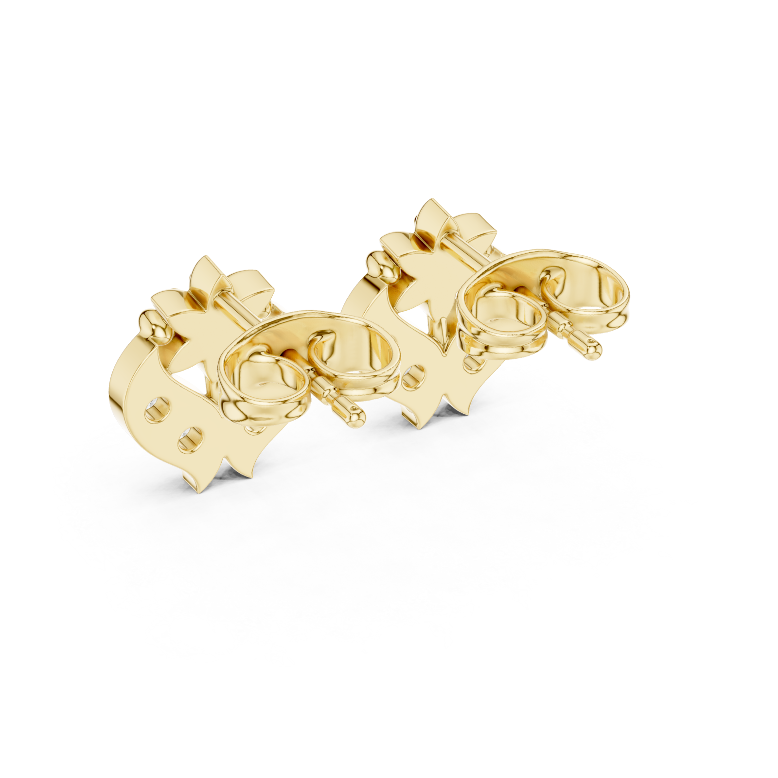  Gold Celestial Harmony Cluster Earrings Side View