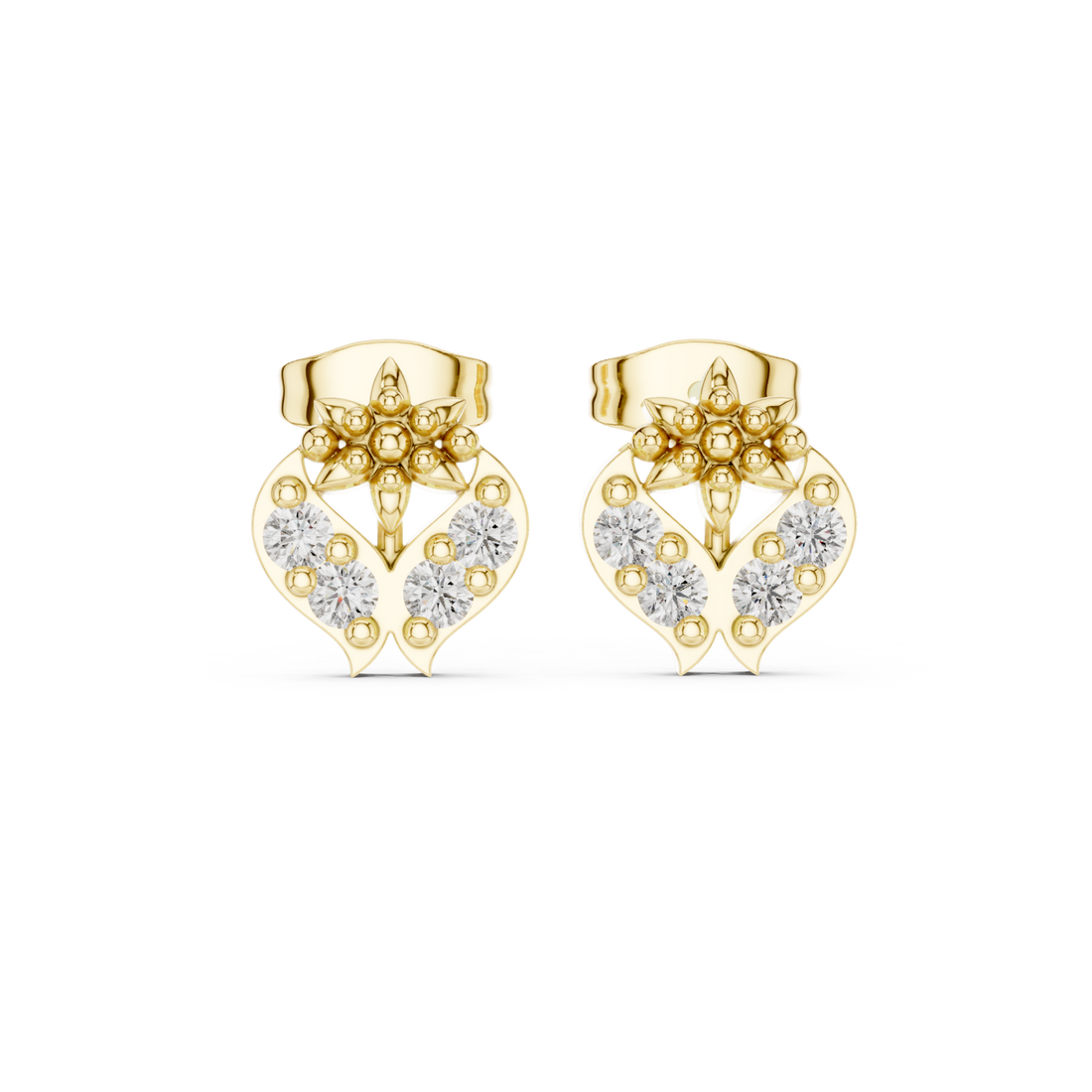 Gold Celestial Harmony Cluster Earrings Right View