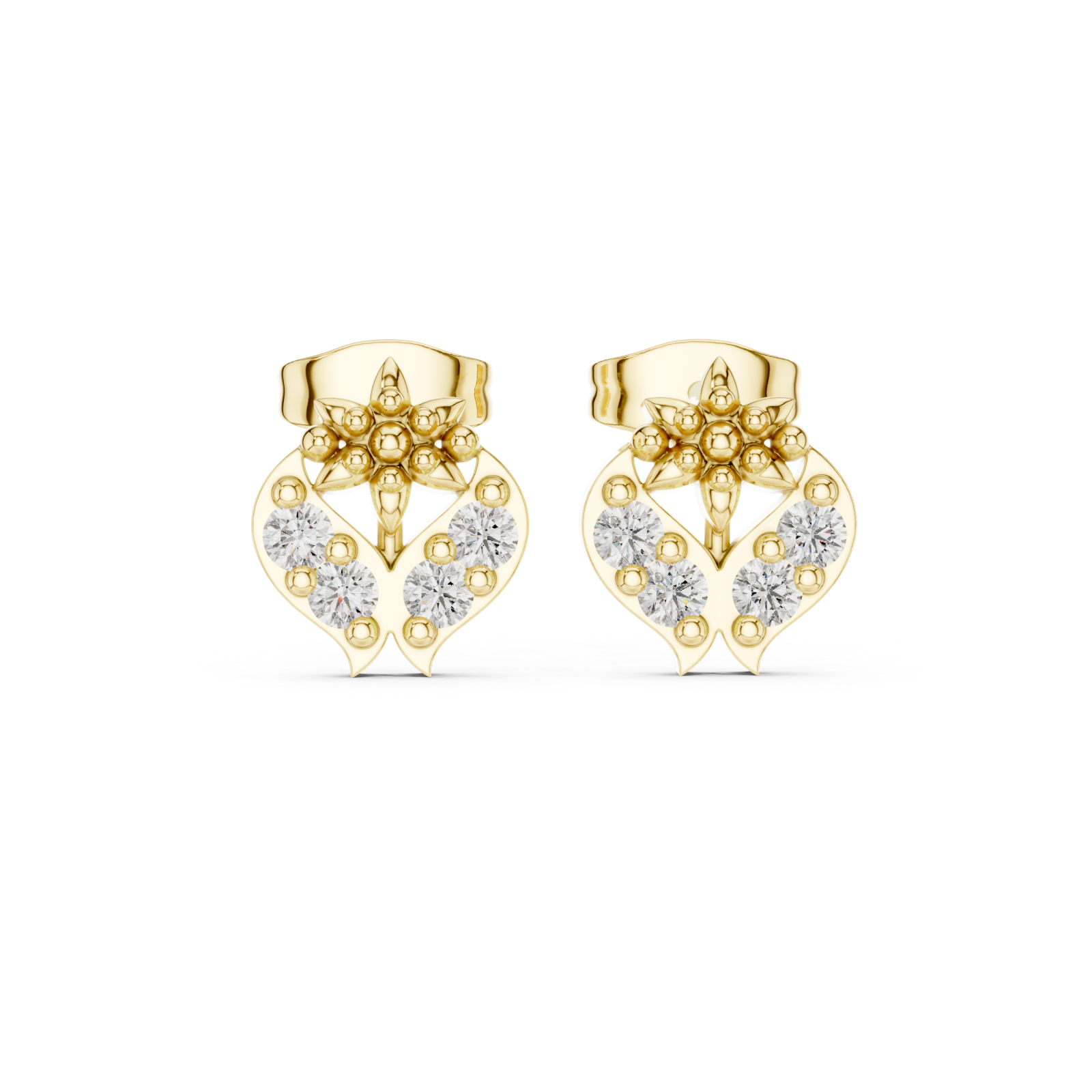 Gold Celestial Harmony Cluster Earrings Front View