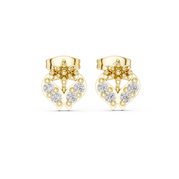  Gold Celestial Harmony Cluster Earrings Front View