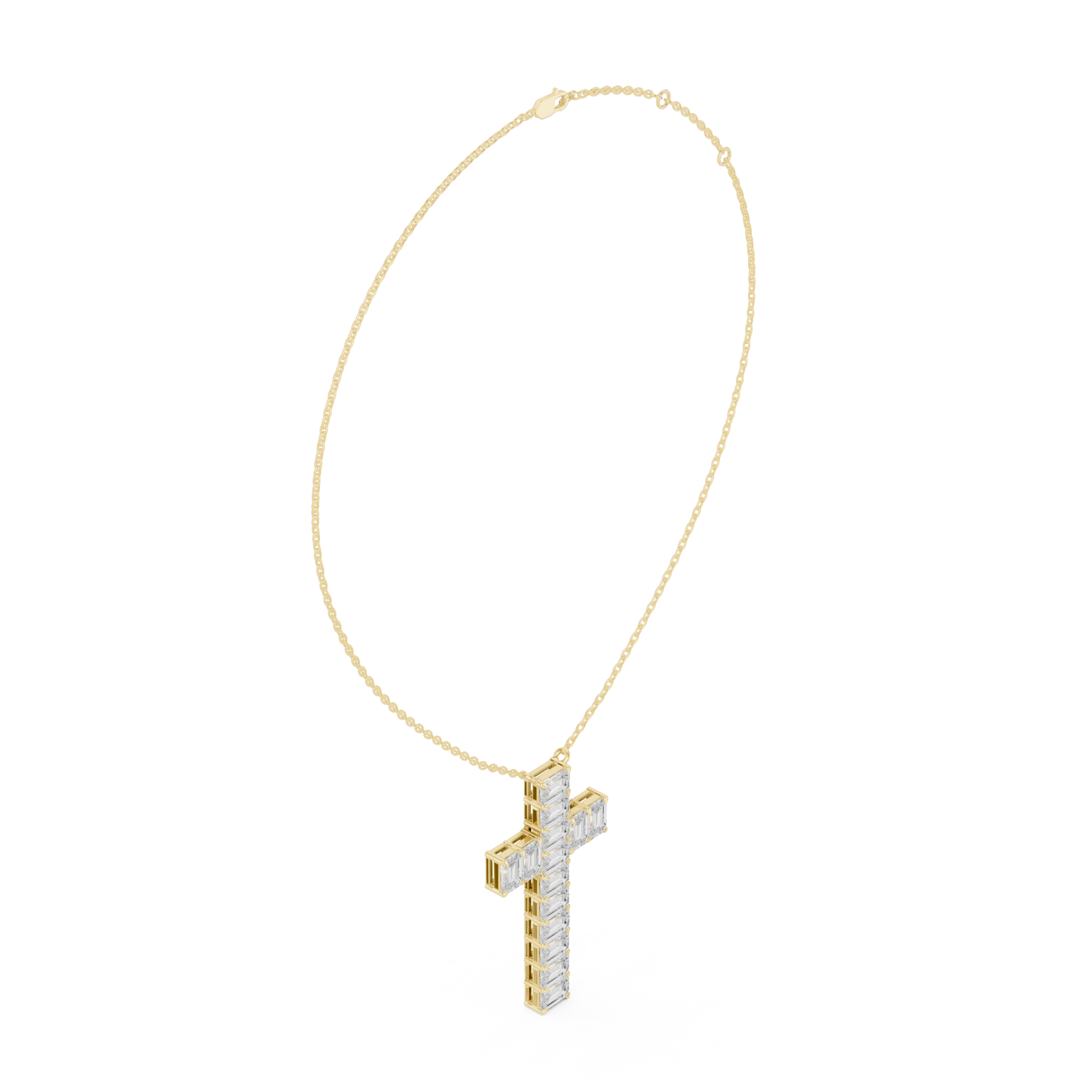  Gold Celestial Lattice Cross Pendant Left View