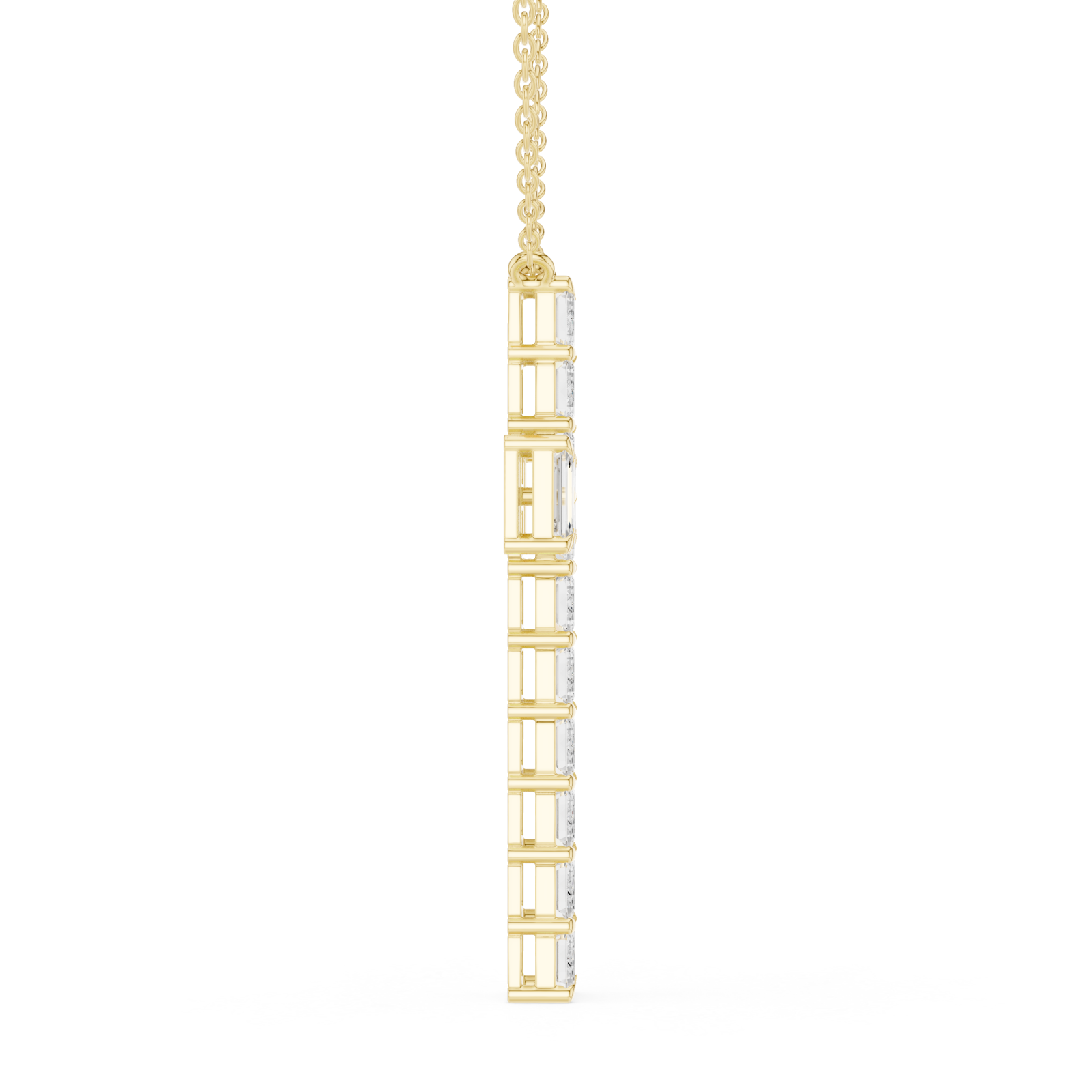  Gold Celestial Lattice Cross Pendant Side View