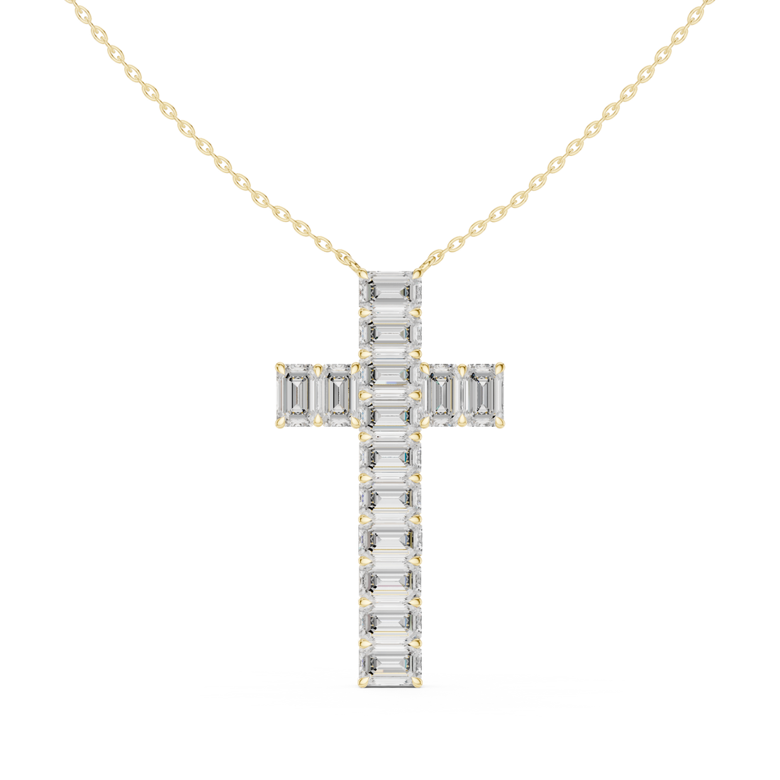 Gold Celestial Lattice Cross Pendant Right View