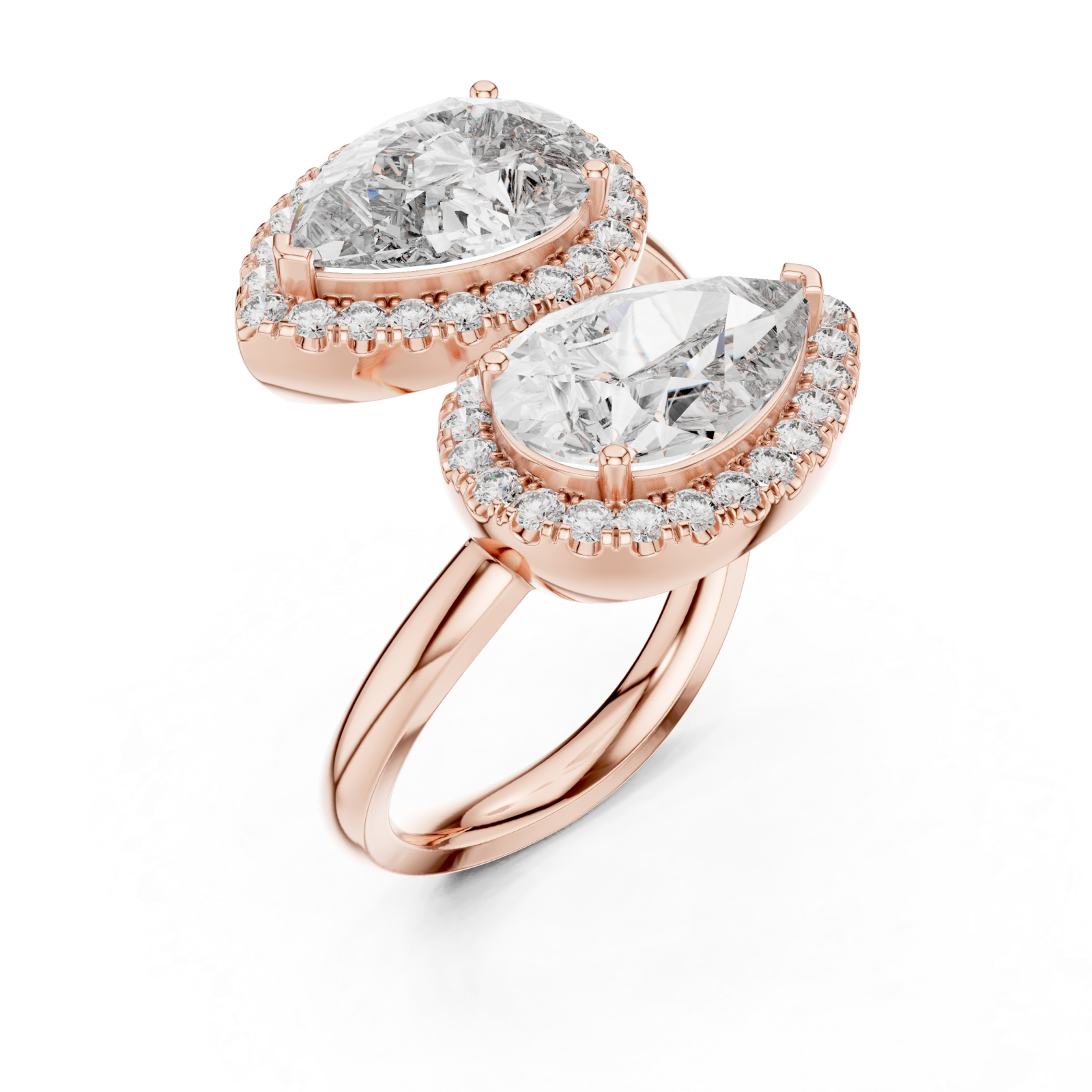  Rose Gold Radiance Effect Halo Bypass Ring Right View