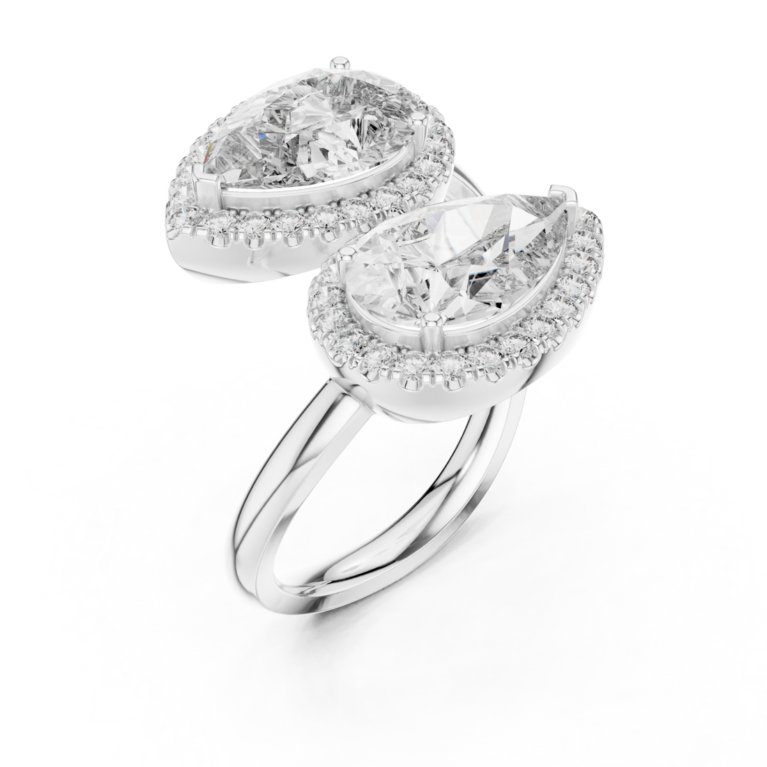  White Gold Radiance Effect Halo Bypass Ring Right View