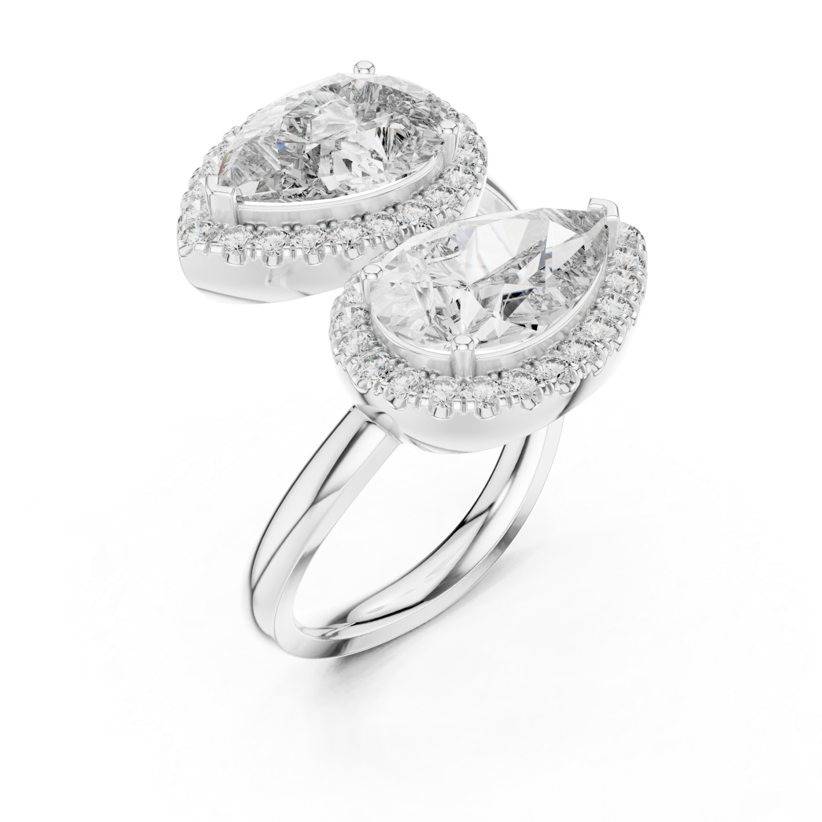 White Gold Radiance Effect Halo Bypass Ring Right View