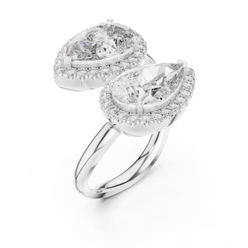 White Gold Radiance Effect Halo Bypass Ring Right View