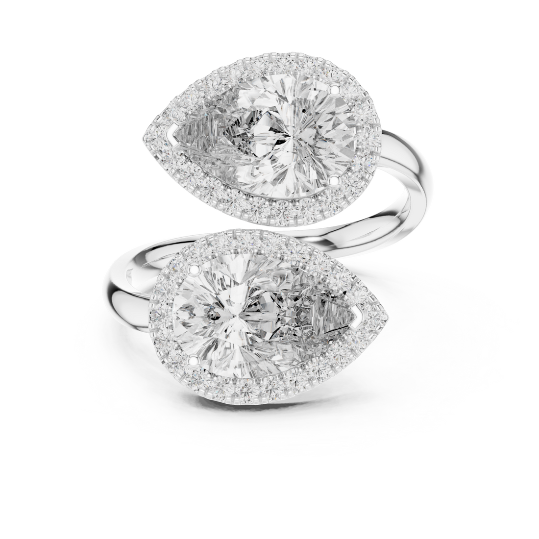  White Gold Radiance Effect Halo Bypass Ring Right View