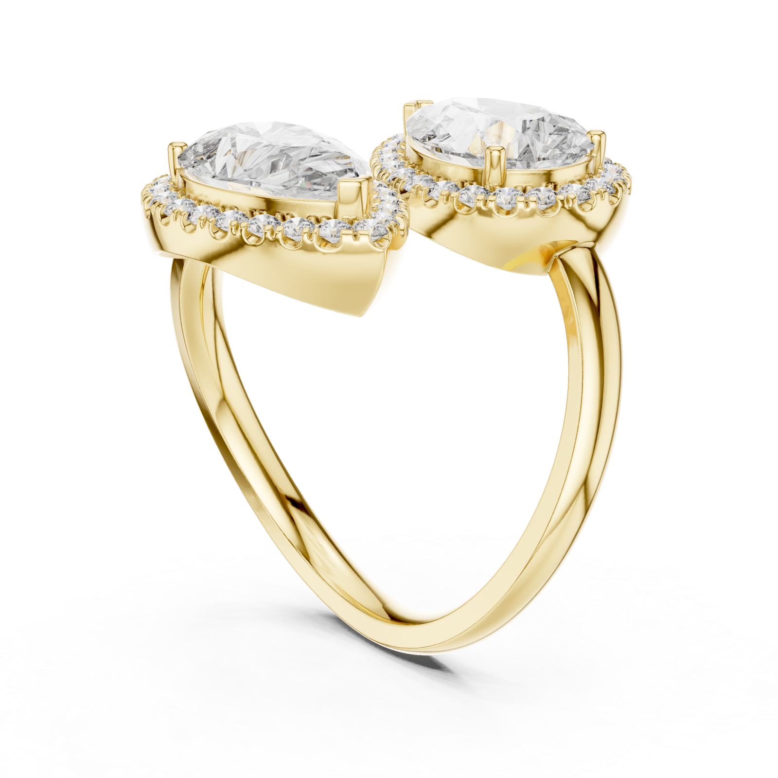  Gold Radiance Effect Halo Bypass Ring Left View