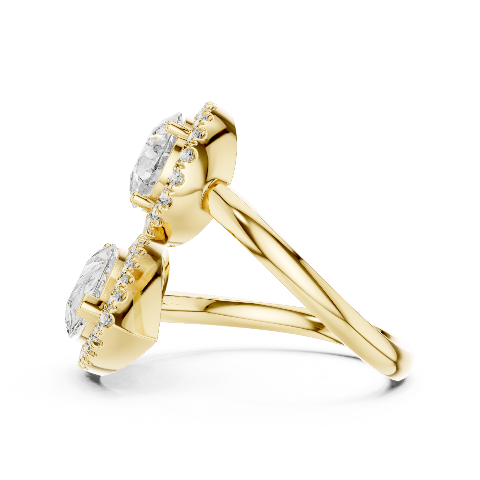  Gold Radiance Effect Halo Bypass Ring Side View