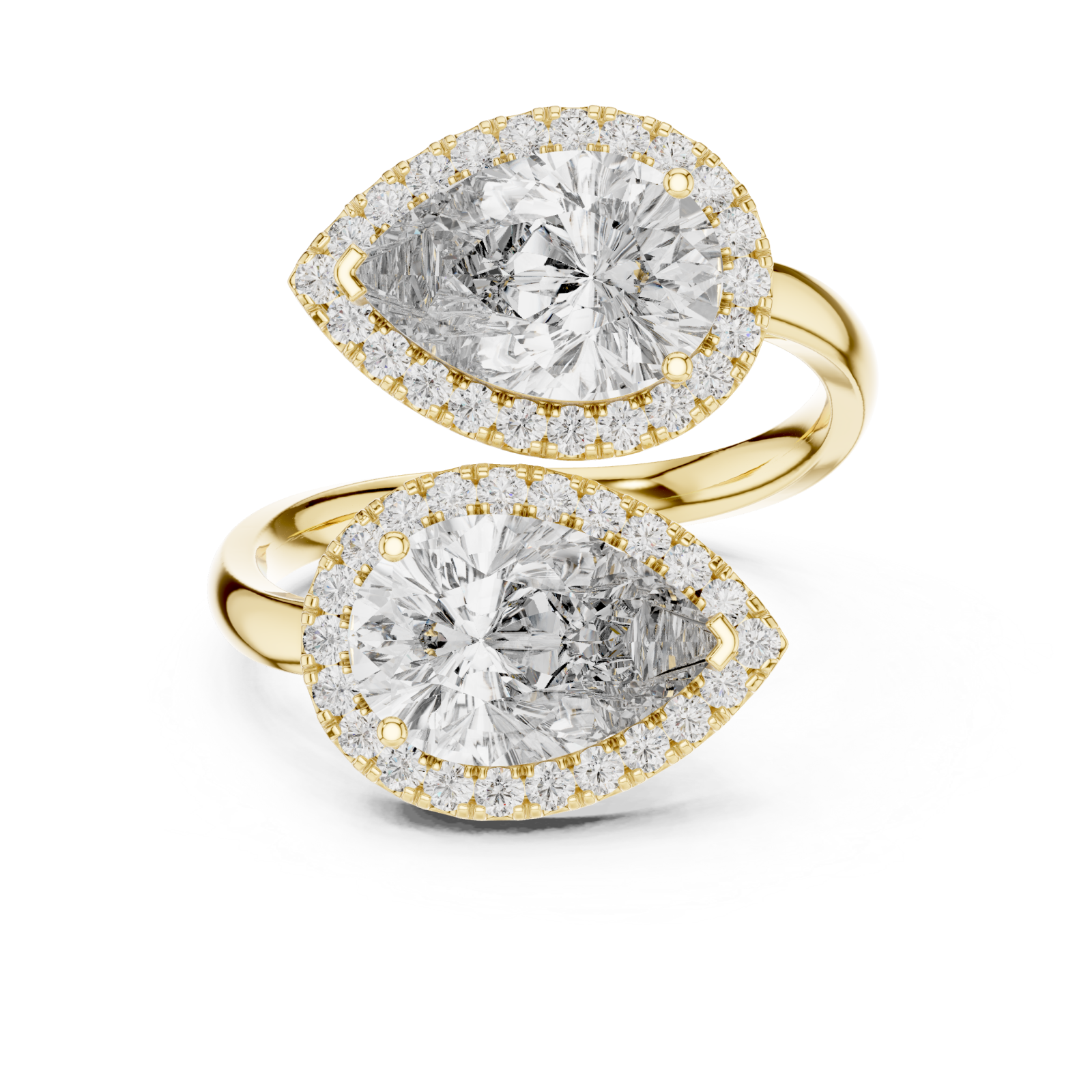  Gold Radiance Effect Halo Bypass Ring Front View