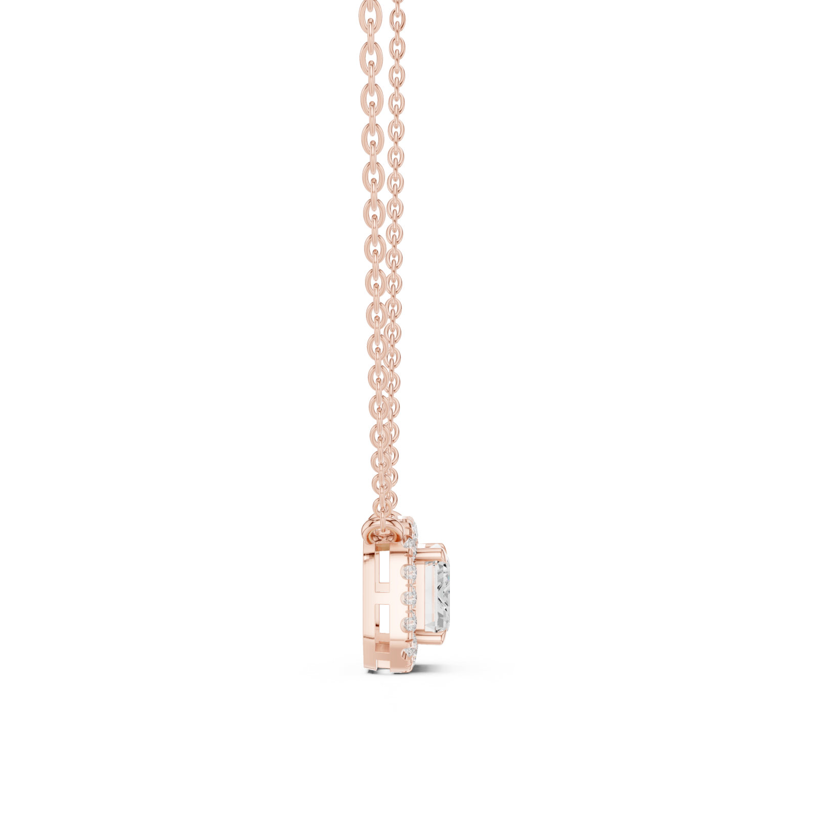  Rose Gold Celestial Orbit Pendant Side View