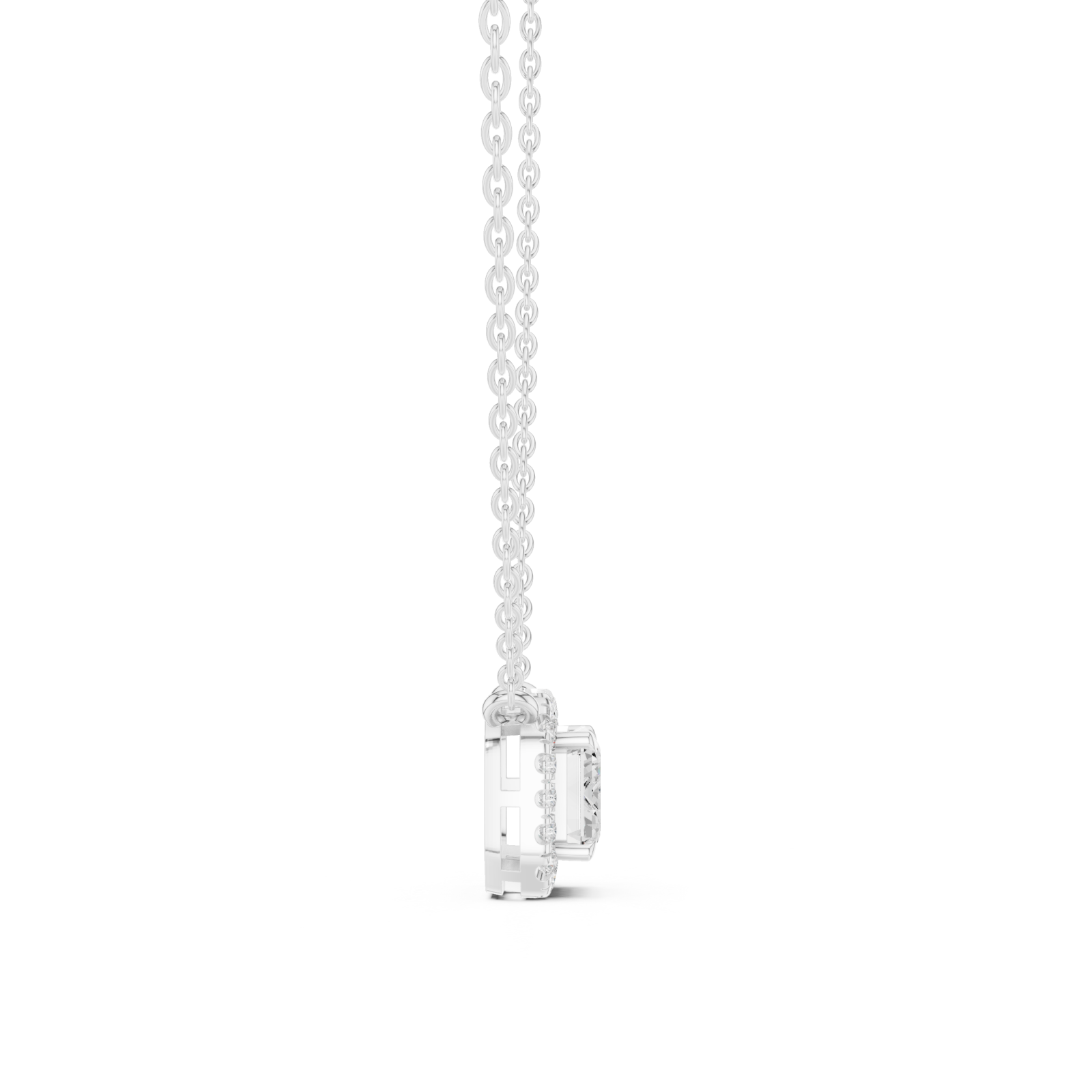  White Gold Celestial Orbit Pendant Side View