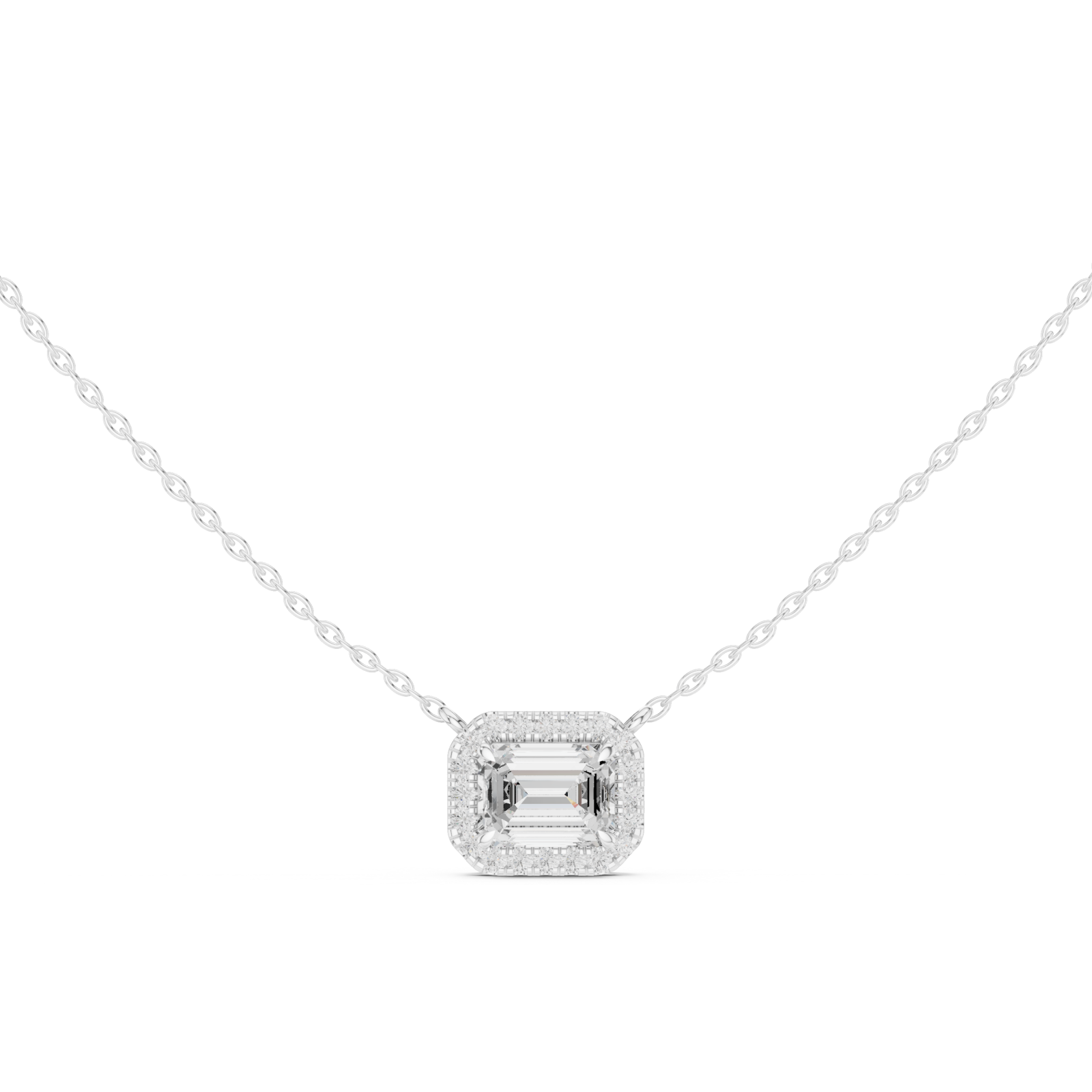  White Gold Celestial Orbit Pendant Front View