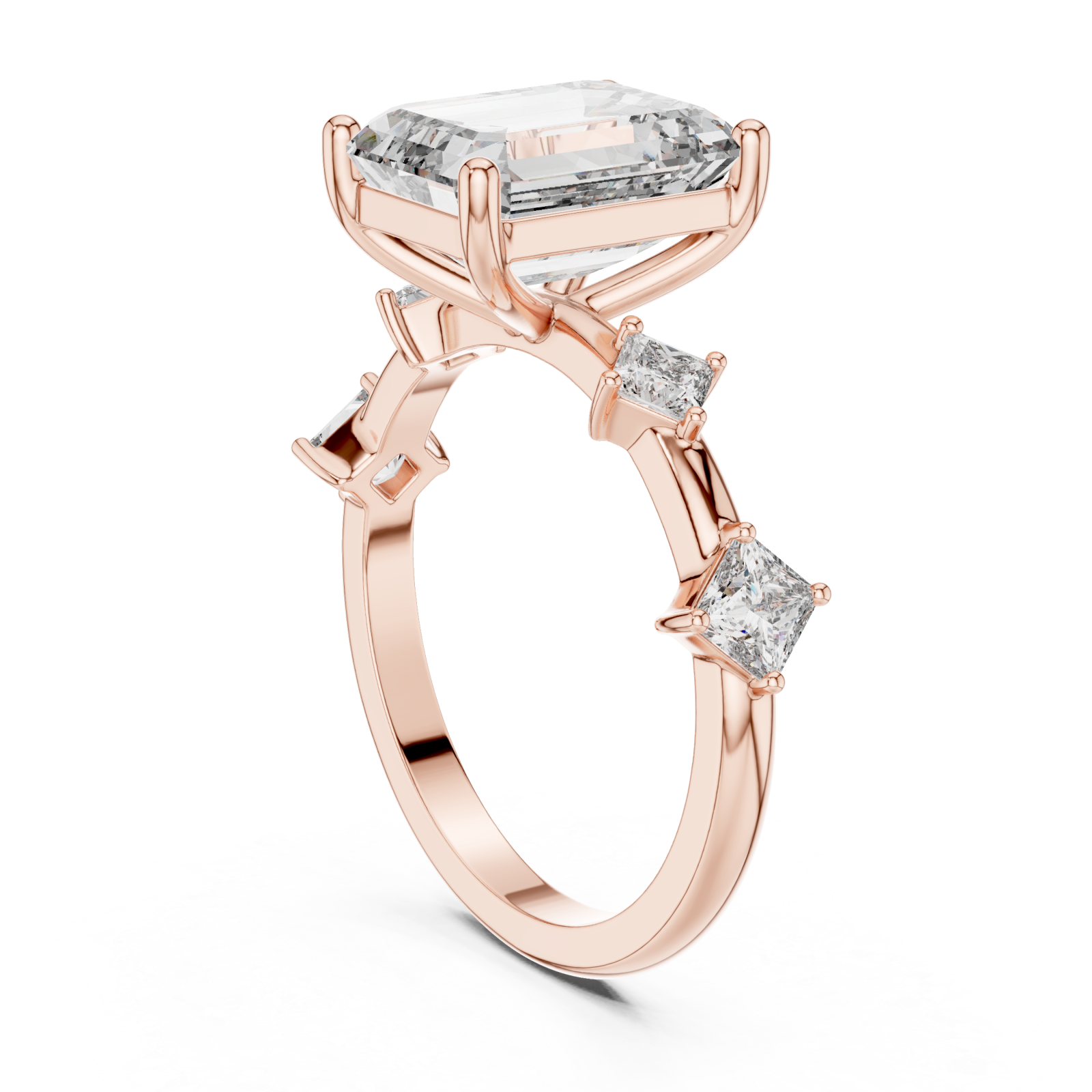  Rose Gold Celestial Radiance Statement Engagement Ring Left View