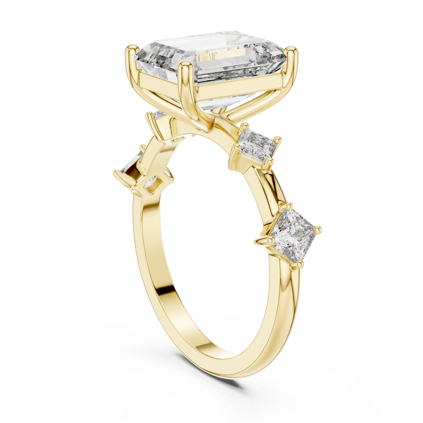  Gold Celestial Radiance Statement Engagement Ring Left View