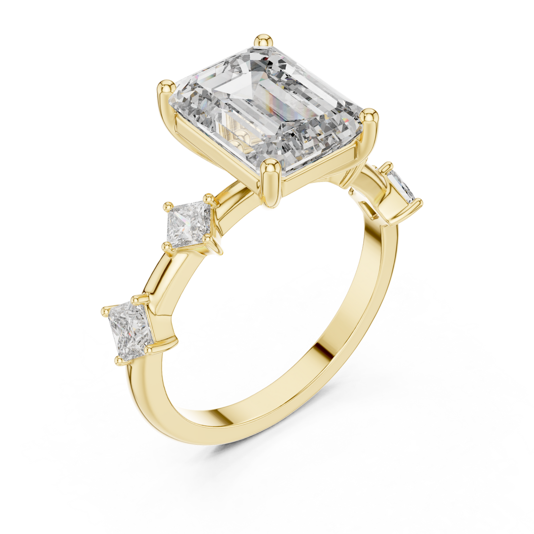 Gold Celestial Radiance Statement Engagement Ring Right View