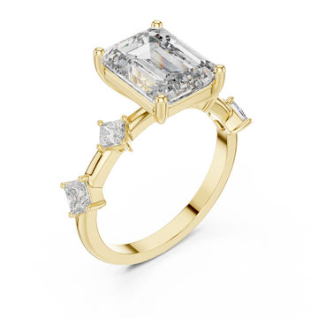 Gold Celestial Radiance Statement Engagement Ring Right View
