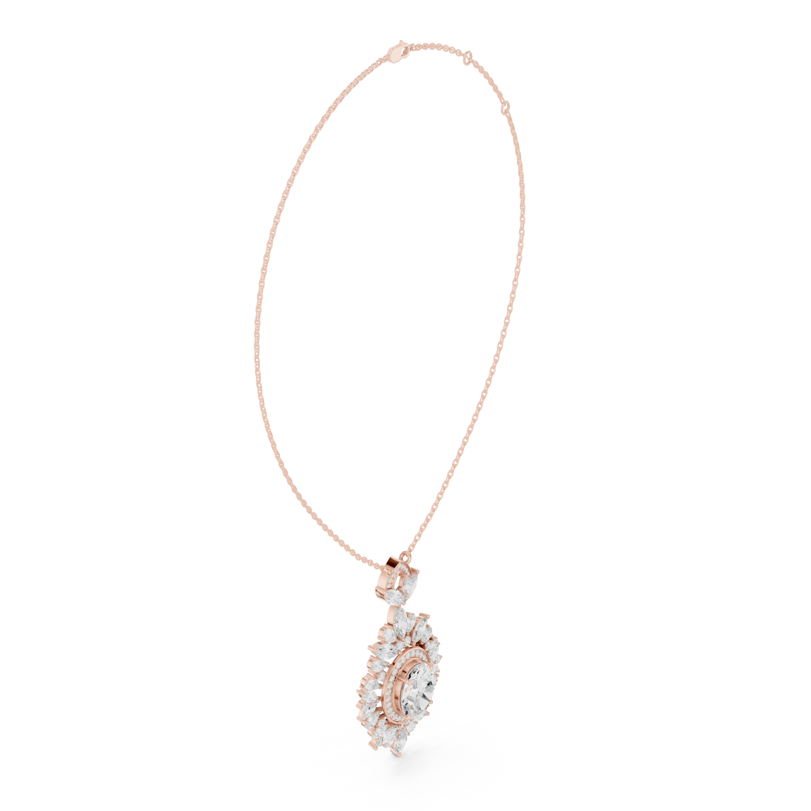  Rose Gold Sunblossom Petal Splendor Pendant Charm Left View