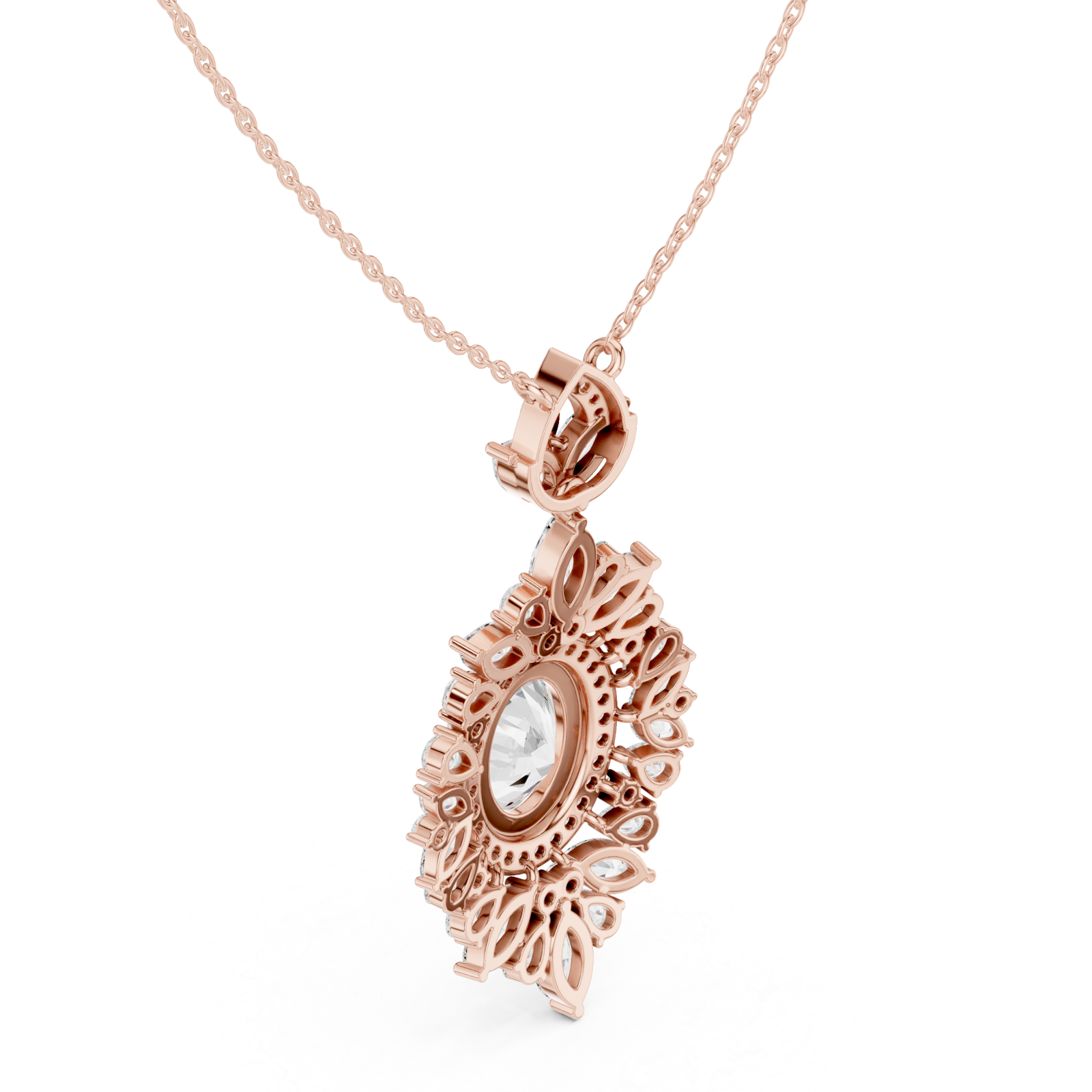  Rose Gold Sunblossom Petal Splendor Pendant Charm Right View