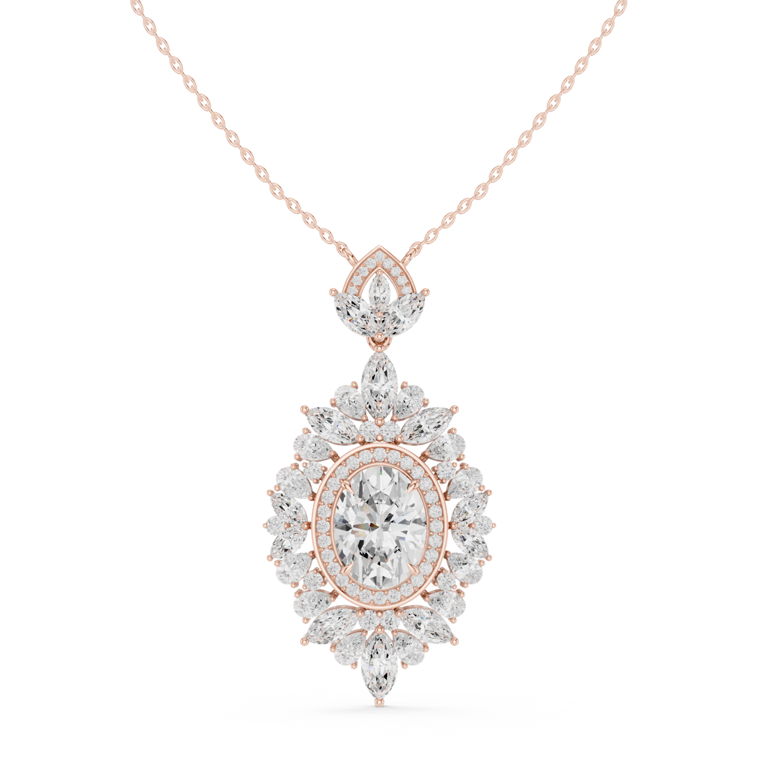  Rose Gold Sunblossom Petal Splendor Pendant Charm Right View