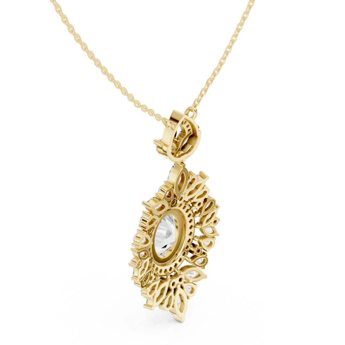 Gold Sunblossom Petal Splendor Pendant Charm Right View