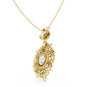 Gold Sunblossom Petal Splendor Pendant Charm Right View
