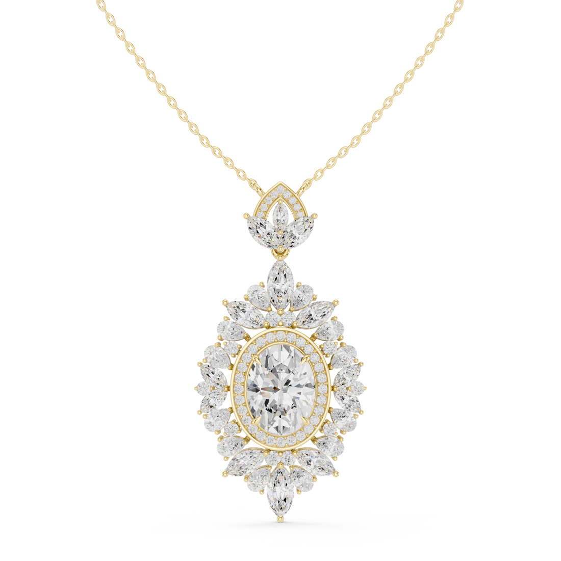Gold Sunblossom Petal Splendor Pendant Charm Right View