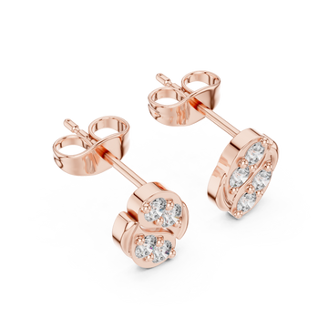  Rose Gold Celestial Embrace Modern Studs Right View