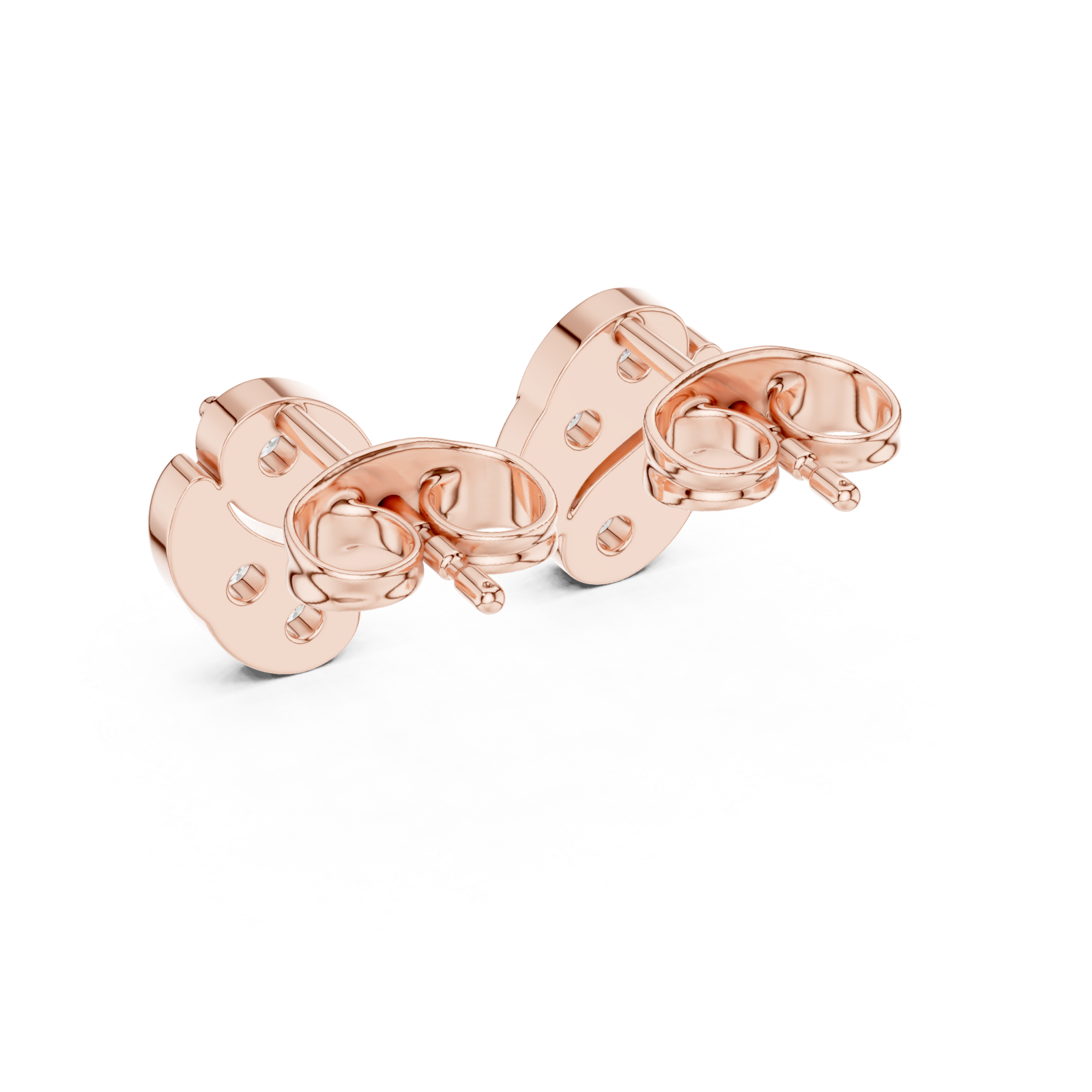 Rose Gold Celestial Embrace Modern Studs Side View