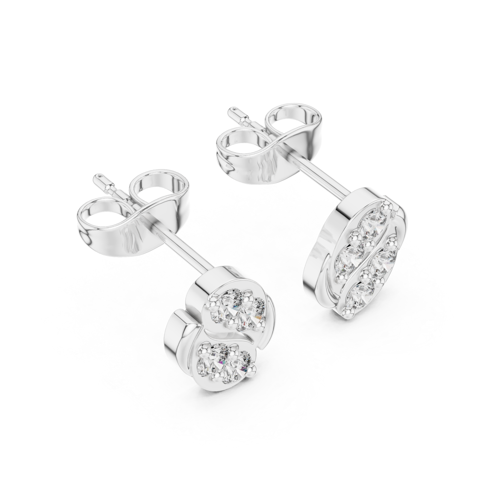  White Gold Celestial Embrace Modern Studs Right View