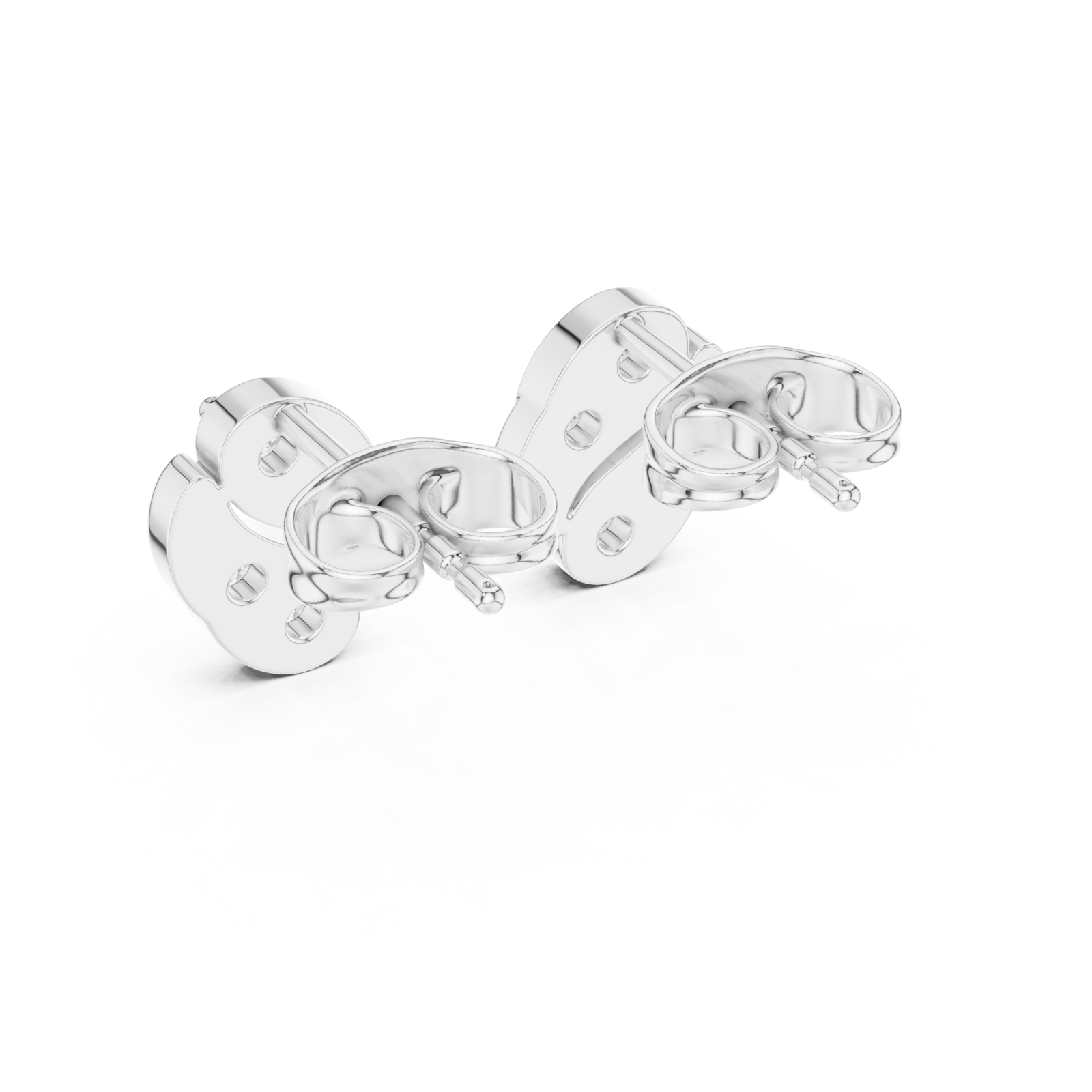  White Gold Celestial Embrace Modern Studs Side View