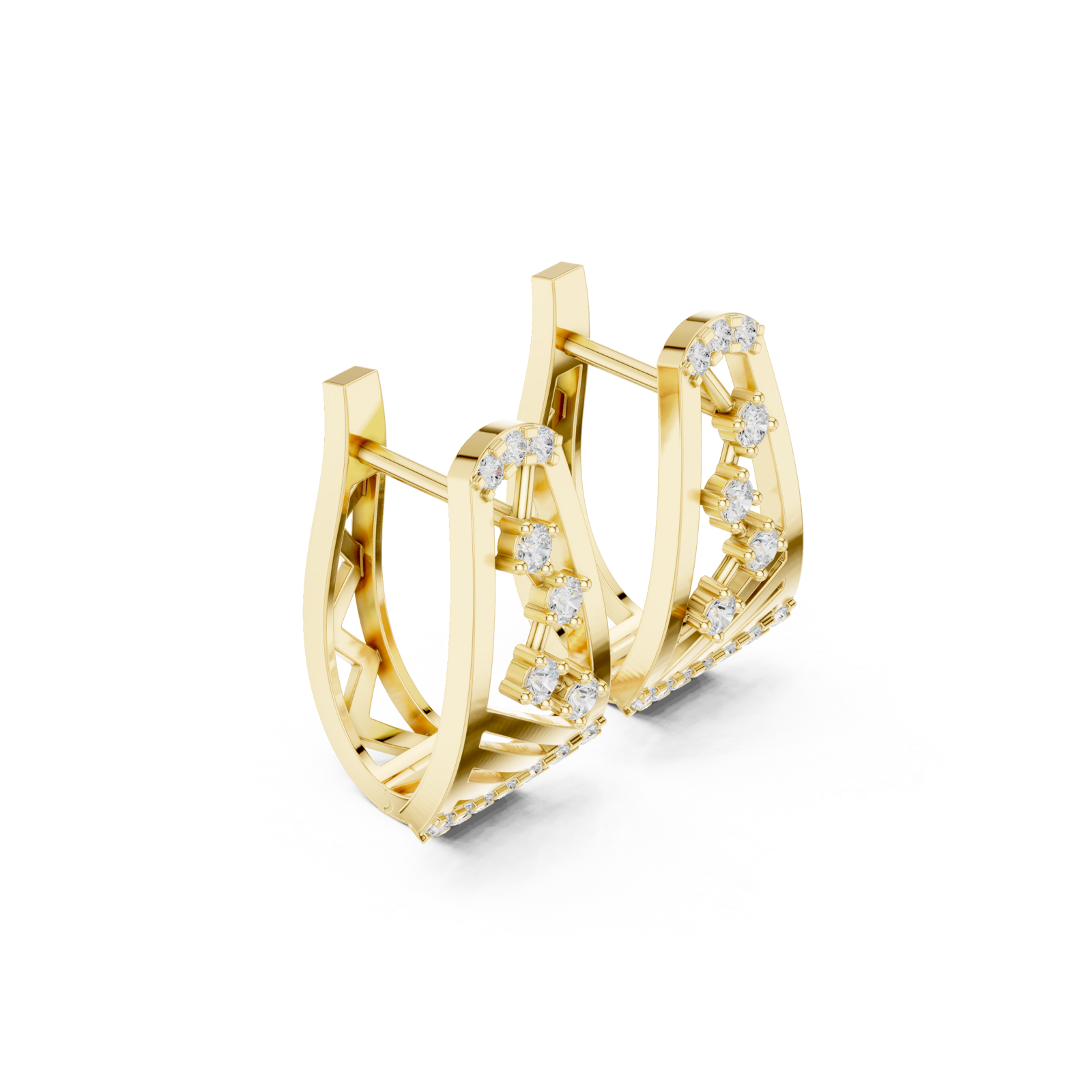  Gold Celestial Embrace Modern Studs Left View