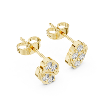Gold Celestial Embrace Modern Studs Right View