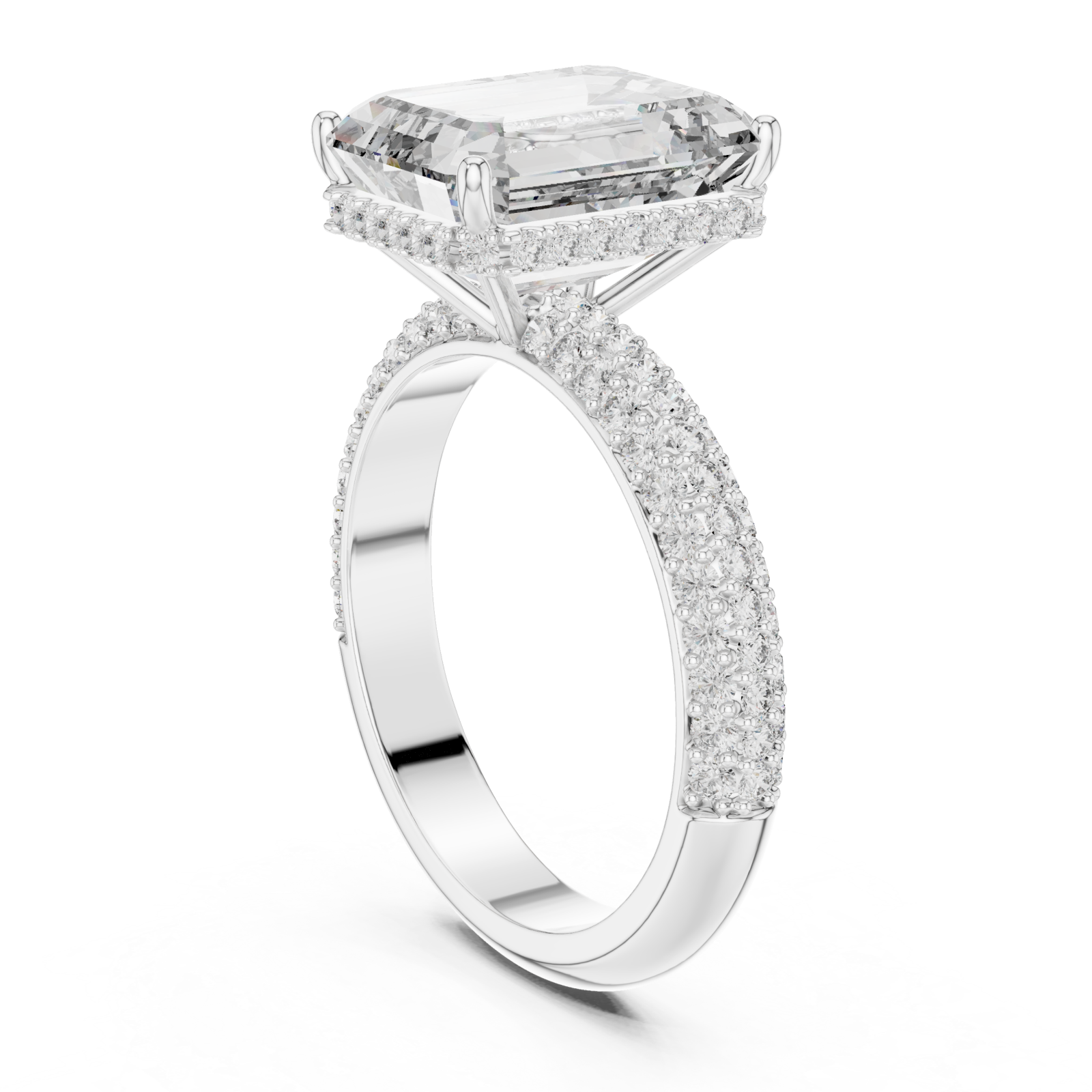  White Gold Starlit Majesty Statement Ring Left View