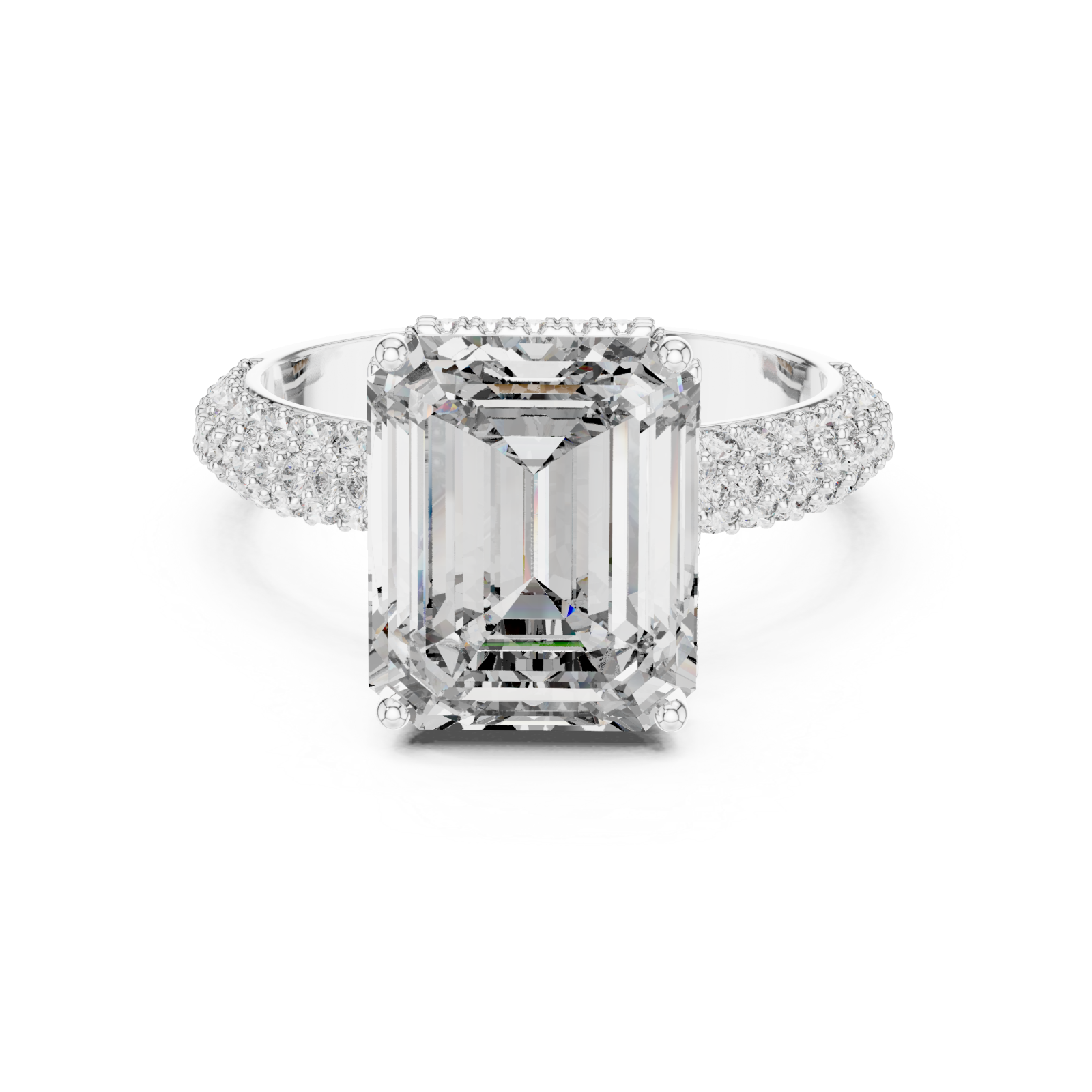  White Gold Starlit Majesty Statement Ring Front View