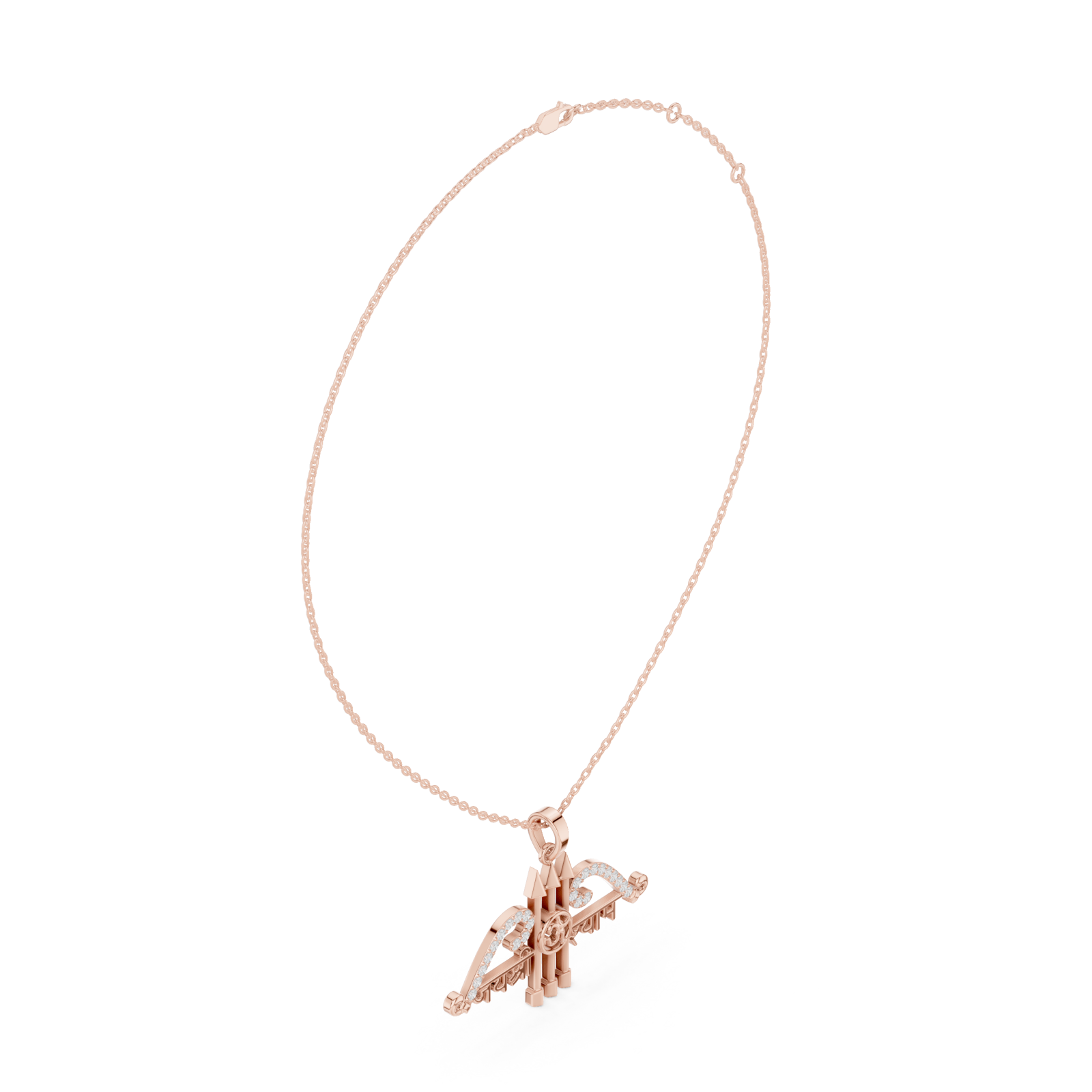  Rose Gold Graceful Archway Pendant Left View