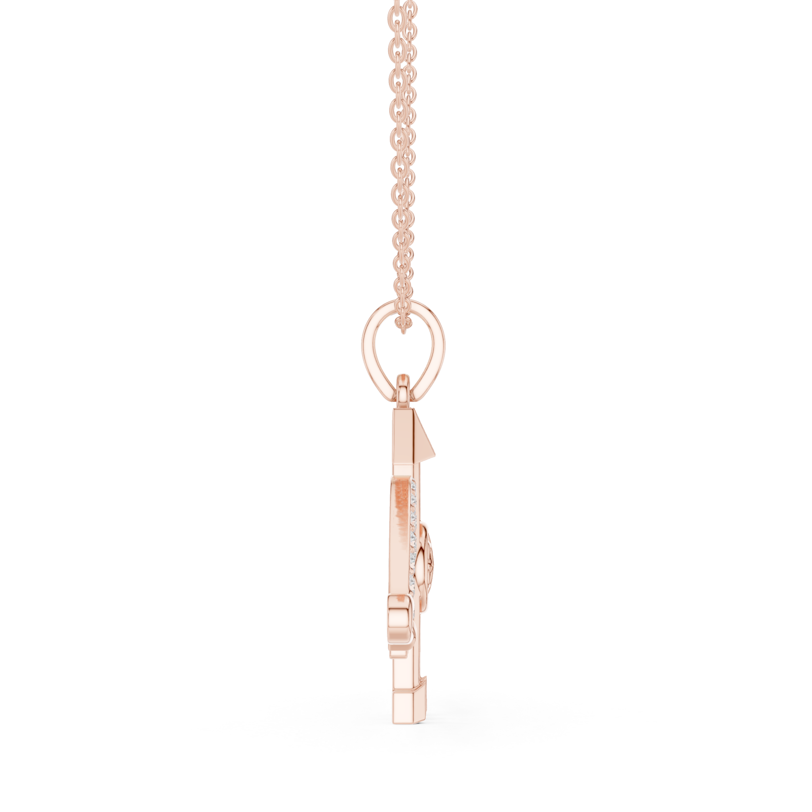  Rose Gold Graceful Archway Pendant Side View