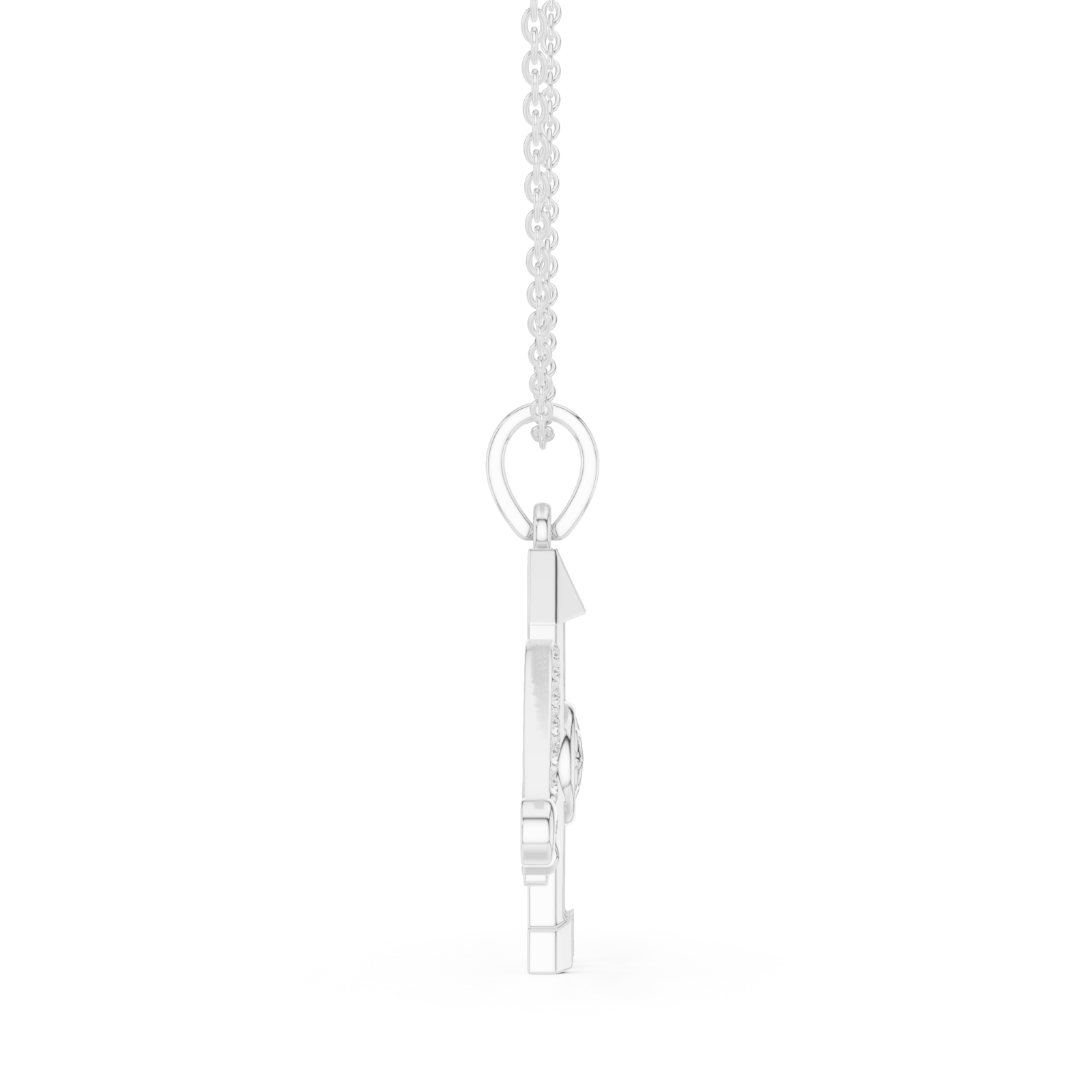  White Gold Graceful Archway Pendant Side View