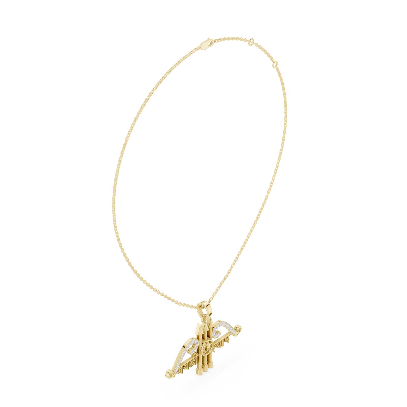  Gold Graceful Archway Pendant Left View