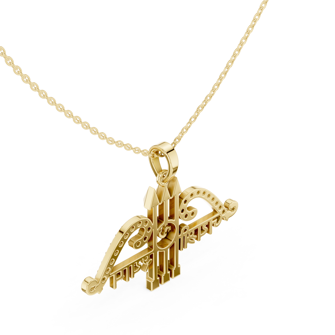 Gold Graceful Archway Pendant Right View