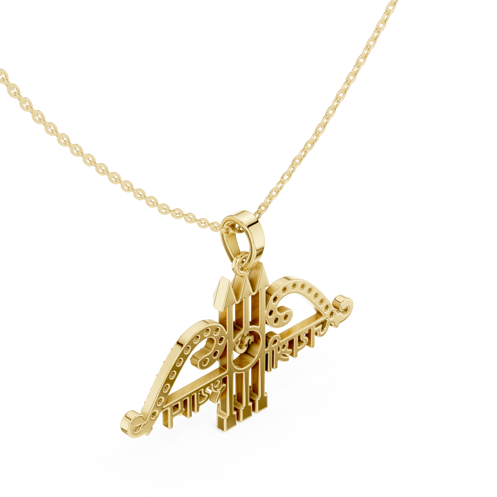 Gold Graceful Archway Pendant Right View