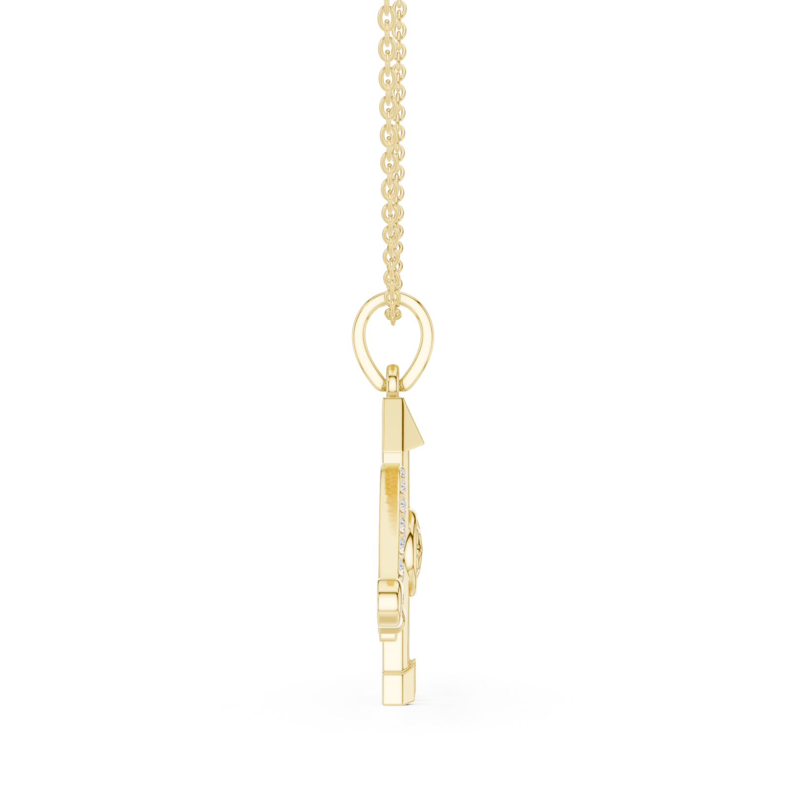  Gold Graceful Archway Pendant Side View