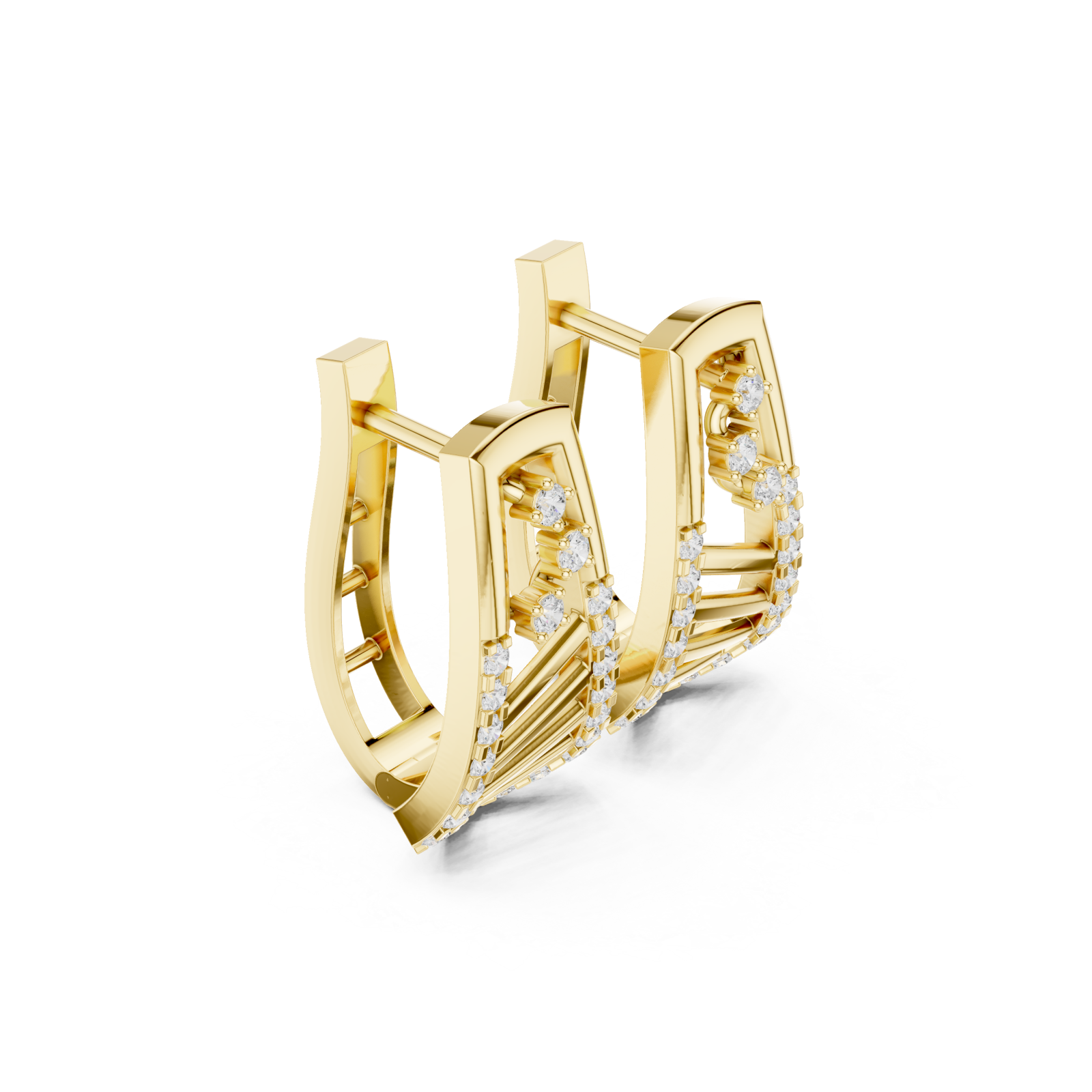  Gold Graceful Petal Cluster Studs Left View