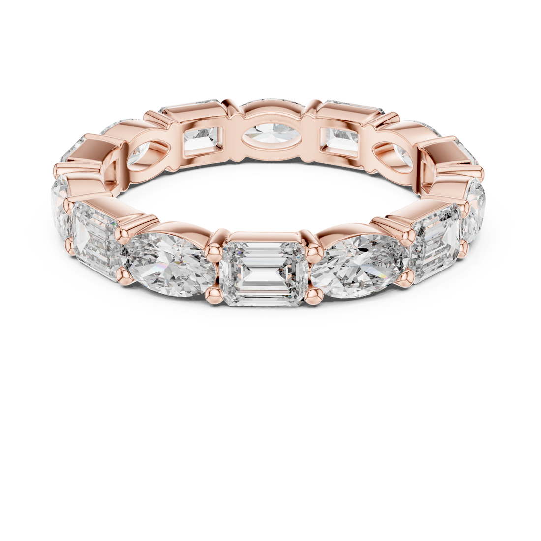  Rose Gold Classic Marvel Shared Prong Eternity Band Right View