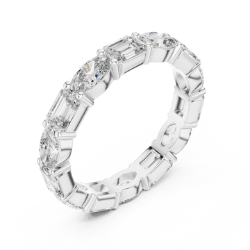  White Gold Classic Marvel Shared Prong Eternity Band Right View